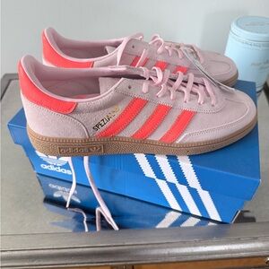 Adidas Pink and Coral Handball Spezial Sneakers